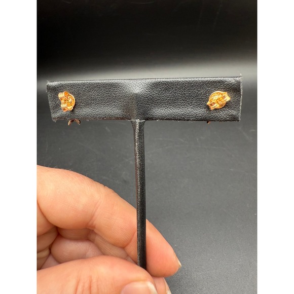 Vintage Enamel Bird Stud Earrings Black Silver Tone Costume Jewelry - Picture 6 of 6